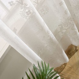 Cortina De Tela De Tule Floral Bordado Feita Sob Medida Cortinas Persianas De Voile Transparente De Luxo