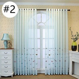 Cortina Decorativa Transparente Bordada Com Peixes Feita Sob Medida Para Sala De Estar