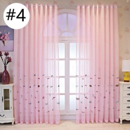 Cortina Decorativa Transparente Bordada Com Peixes Feita Sob Medida Para Sala De Estar