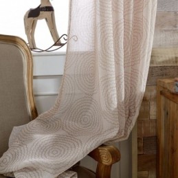 Cortinas Transparentes Com Estampa Circular Para Sala De Estar E Quarto
