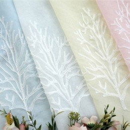 Cortina Decorativa Para Janela Com Estampa De Plantas E Bordados, Feita Sob Medida Para Sala De Estar