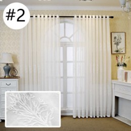 Cortina Decorativa Para Janela Com Estampa De Plantas E Bordados, Feita Sob Medida Para Sala De Estar