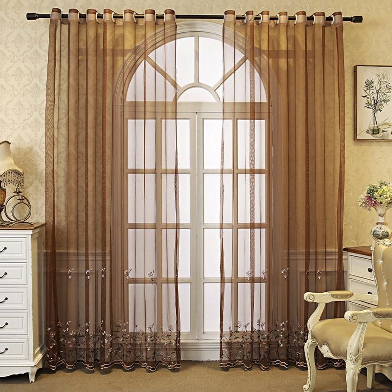 Telas Decorativas Para Janelas Cortinas De Tule Bordado Para Sala De Estar