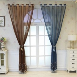 Telas Decorativas Para Janelas Cortinas De Tule Bordado Para Sala De Estar
