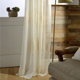 Cortinas De Tule Bordadas Com Flores, Tela De Janela Transparente Para Sala De Estar E Quarto