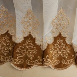 Cortina Europeia Feita Sob Medida, Tela De Janela Bordada Transparente Para Sala De Estar E Quarto