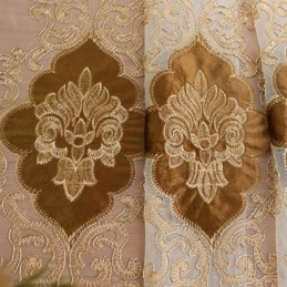 Cortina Europeia Feita Sob Medida, Tela De Janela Bordada Transparente Para Sala De Estar E Quarto