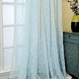 Cortinas De Tule Bordadas Com Plantas Para Janelas Decorativas Para Quarto