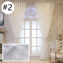 Cortinas De Tule Bordadas Com Plantas Para Janelas Decorativas Para Quarto