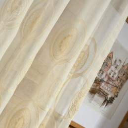 Cortinas Transparentes Com Bordado Circular Para Sala De Estar E Quarto