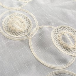 Cortinas Transparentes Com Bordado Circular Para Sala De Estar E Quarto