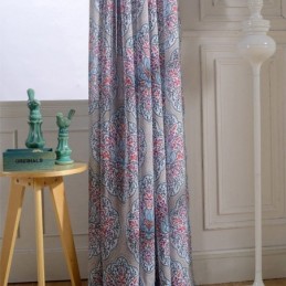 Cortinas De Janela Com Estampa De Flores Em Tule Transparente Para Sala De Estar