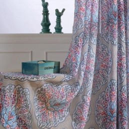 Cortinas De Janela Com Estampa De Flores Em Tule Transparente Para Sala De Estar
