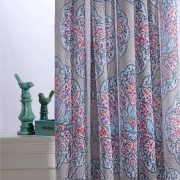 Cortinas De Janela Com Estampa De Flores Em Tule Transparente Para Sala De Estar