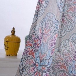 Cortinas De Janela Com Estampa De Flores Em Tule Transparente Para Sala De Estar