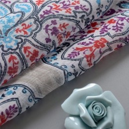 Cortinas De Janela Com Estampa De Flores Em Tule Transparente Para Sala De Estar