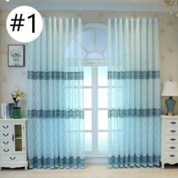 Cortina De Luxo Com Tela Bordada Geométrica Transparente E Tule De Alta Qualidade Feito Sob Medida