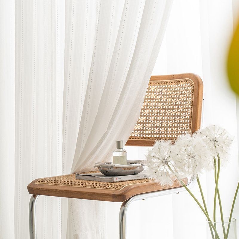 Cortinas Modernas De Voile Transparente Bordadas, Cortina De Tule Listrado Feita Sob Medida Para Sala De Estar