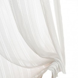 Cortinas Modernas De Voile Transparente Bordadas, Cortina De Tule Listrado Feita Sob Medida Para Sala De Estar