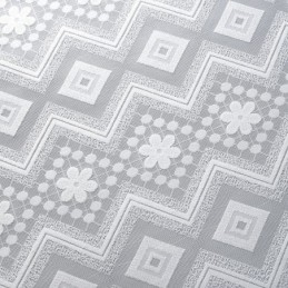 Cortinas Brancas Transparentes Com Losangos Para Janela Da Sala De Estar E Quarto