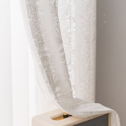Cortinas De Voile Transparente Branco Com Bordados Para Janelas De Quarto