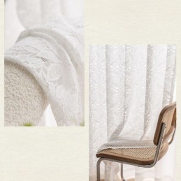 Cortinas De Voile Transparente Branco Com Bordados Para Janelas De Quarto