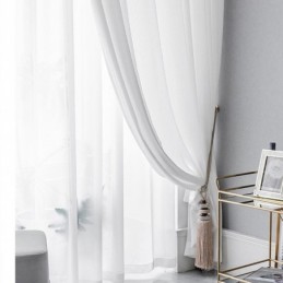 Cortinas Brancas Transparentes, Painéis De Janela Plissados E Enrugados
