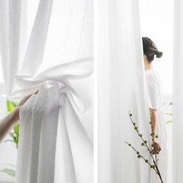 Cortinas Brancas Transparentes, Painéis De Janela Plissados E Enrugados