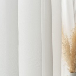 Cortina Moderna De Tule Branco Feita Sob Medida Com Penas Transparentes Para Sala De Estar