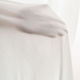 Cortina Moderna De Tule Branco Feita Sob Medida Com Penas Transparentes Para Sala De Estar
