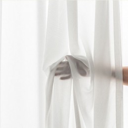 Cortina Moderna De Tule Branco Feita Sob Medida Com Penas Transparentes Para Sala De Estar