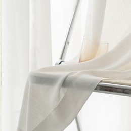Cortina Moderna De Tule Branco Feita Sob Medida Com Penas Transparentes Para Sala De Estar