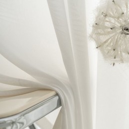 Cortina Moderna De Tule Branco Feita Sob Medida Com Penas Transparentes Para Sala De Estar