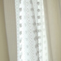 Cortina Nórdica Transparente Com Relevo Feita Sob Medida Cortina De Tule Para Sala De Estar E Quarto