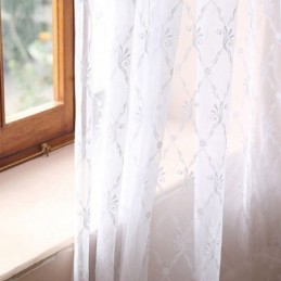 Cortina De Tule Bordado Sob Medida, Cortina Europeia De Voile Transparente Para Sala De Estar