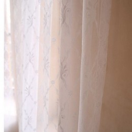Cortina De Tule Bordado Sob Medida, Cortina Europeia De Voile Transparente Para Sala De Estar