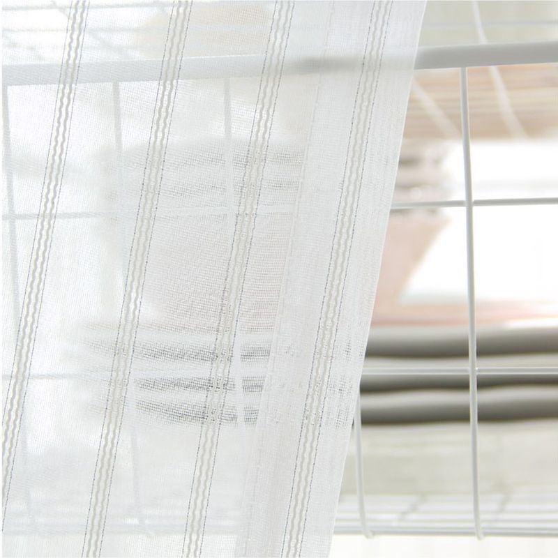 Cortinas Modernas De Voile Transparente Bordadas, Cortina De Tule Nórdica Feita Sob Medida Para Sala De Estar