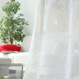 Cortina Branca Transparente Feita Sob Medida, Tule Bordado Para Sala De Estar E Quarto