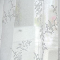 Cortina Branca Transparente Feita Sob Medida, Tule Bordado Para Sala De Estar E Quarto