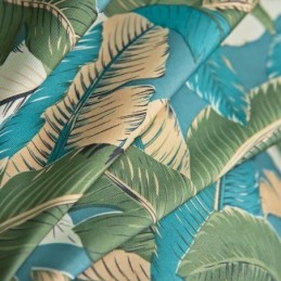 Cortinas De Algodão E Linho Estilo Americano Com Estampa De Folha De Bananeira