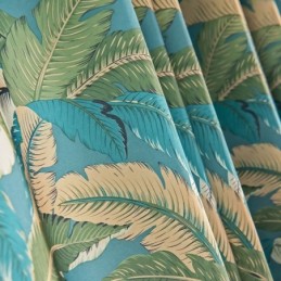Cortinas De Algodão E Linho Estilo Americano Com Estampa De Folha De Bananeira