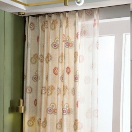 Cortina De Algodão E Linho Sob Medida, Estilo Americano, Com Estampa Floral, Semi Blackout