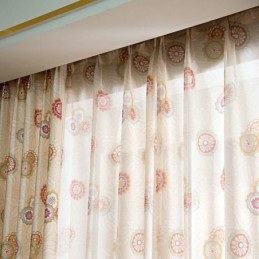 Cortina De Algodão E Linho Sob Medida, Estilo Americano, Com Estampa Floral, Semi Blackout