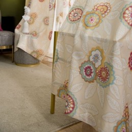 Cortina De Algodão E Linho Sob Medida, Estilo Americano, Com Estampa Floral, Semi Blackout