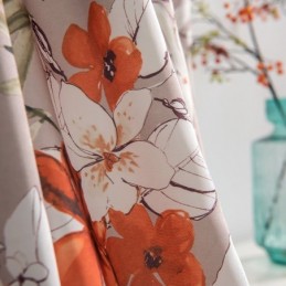 Cortina De Algodão E Linho Sob Medida, Estilo Americano, Com Estampa Floral