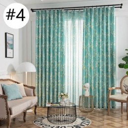 Cortina Sob Medida Cortina Estilo Americano Com Estampa De Plantas Semi Blackout