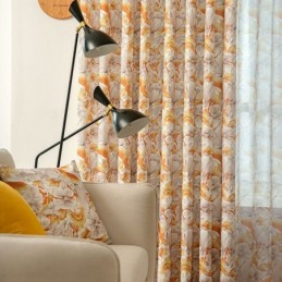 Cortina Semi Blackout Sob Medida Cortina Estilo Americano Estampada Com Plantas