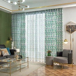 Cortina Semi Blackout Sob Medida Cortina Estilo Americano Estampada Com Plantas