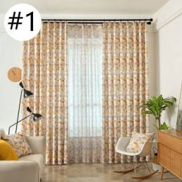 Cortina Semi Blackout Sob Medida Cortina Estilo Americano Estampada Com Plantas