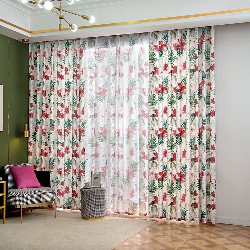 Cortinas Estilo Americano Estampadas Com Plantas